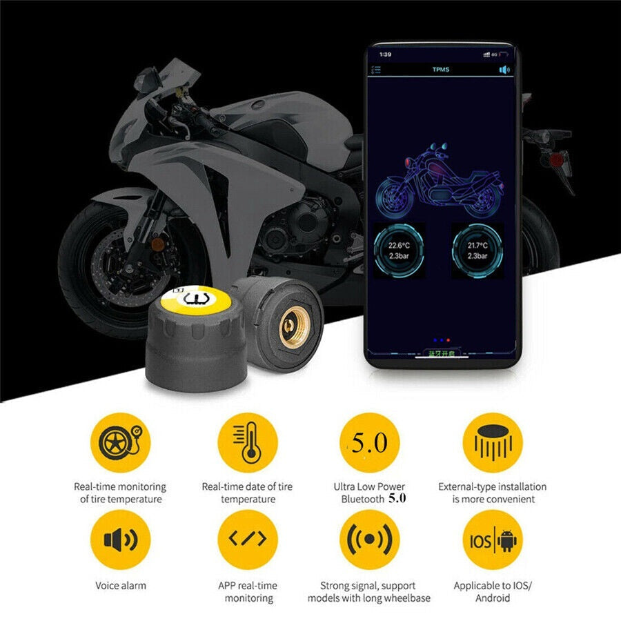 Motorcycle TPMS Moto Tire Pressure Sensors Locomotive Tire
